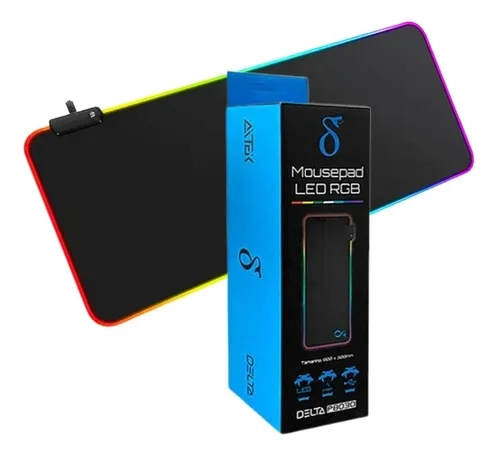 Mousepad Tapete Gamer Ergonômico Led Cores Rgb Grande