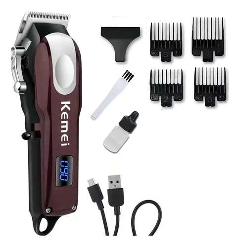 Máquina Profissional Para Cabelos - Sem Fio - Kemei Km-2606 Cor Chocolate