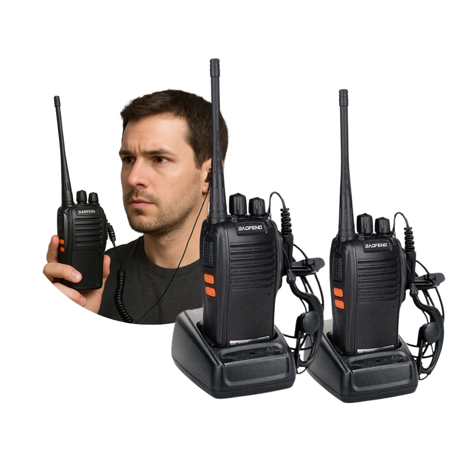 Kit 2 rádios comunicador baofeng Alcance 12 Km 16 Canal BF 777S Profissional recarregável rádio segurança