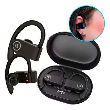 Fone Ouvido Bluetooth 5.3 Sport Orelhas Penduradas Sem Fio IPX5 A'GOLD FN-B21 Academia Corrida