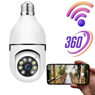 Câmera wifi Ip Segurança YOOSEE Lâmpada giratória 360 com bocal rosca full HD visão noturna bivolt