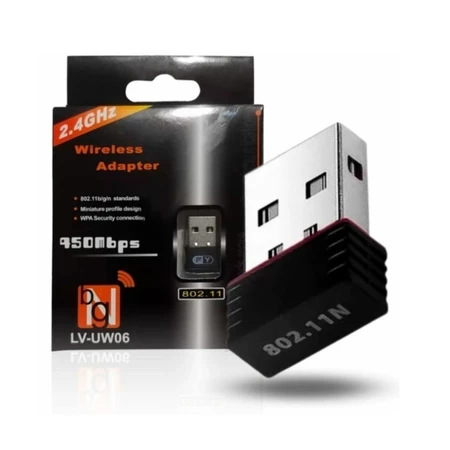 Adaptador USB 2.0 Wireless WiFi 950Mbps Mini/ Alta Velocidade/ Conexão Rápida e Estável Para PC e Notebook