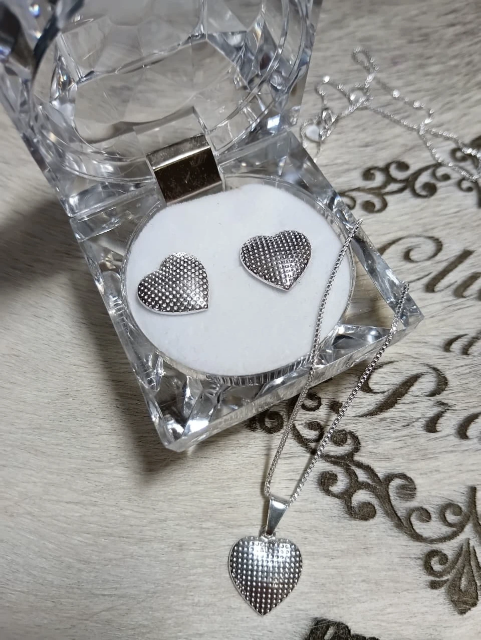 Conjunto Coração Brincos com Pingente
