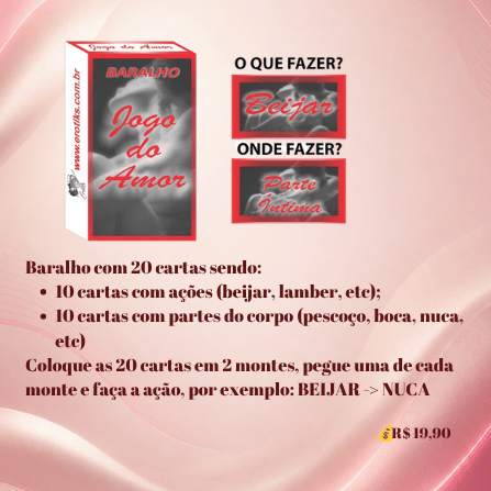 Baralho Jogo do Amor 20 Cartas