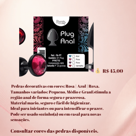 Plug Anal com Pedra Decorativa