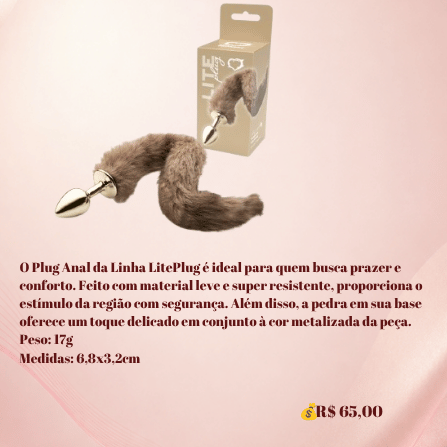 Plug Anal LitePlug com Rabo Metalizado