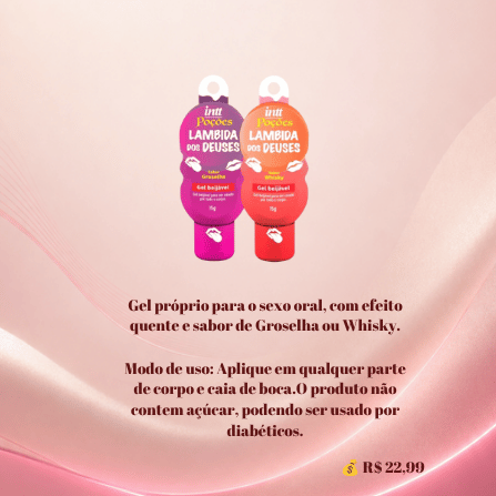 Gel Oral Sabor Groselha ou Whisky