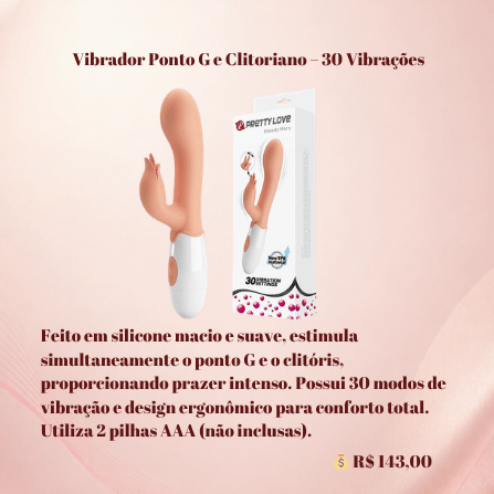 Vibrador Ponto G e Clitoriano 30 Vibrações