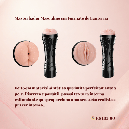 Masturbador Masculino em Formato de Lanterna