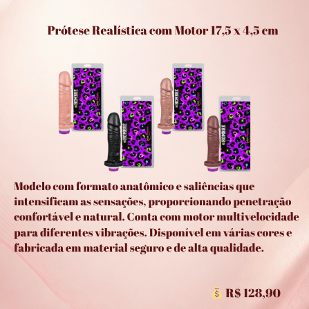 Prótese Realística com Motor 17,5 x 4,5 cm