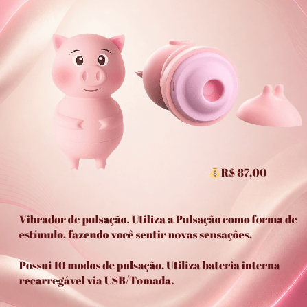 Vibrador de Pulsação Formato Porco