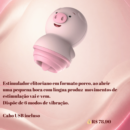 Estimulador Clitoriano Formato Porco (Língua)