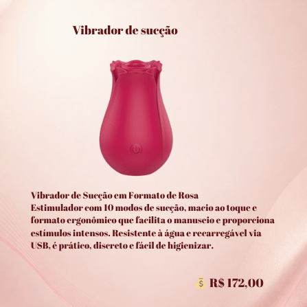 Vibrador de Sucção Formato de Rosa