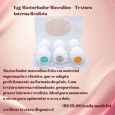 Egg Masturbador Masculino Textura Interna Realista