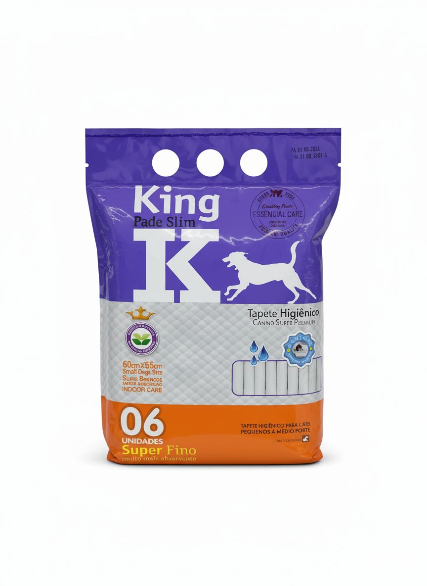 Tapete higiênico canino King 60x55cm c/ 6unidades