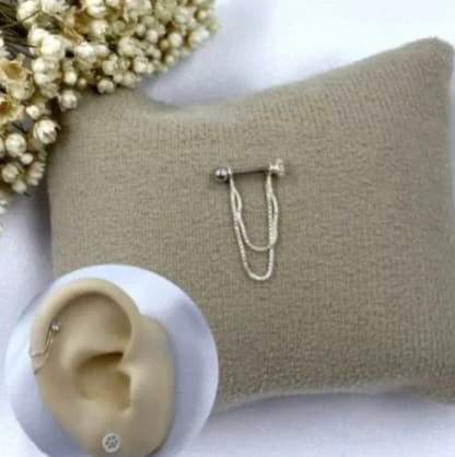Piercing Correntinha com ponto de Luz