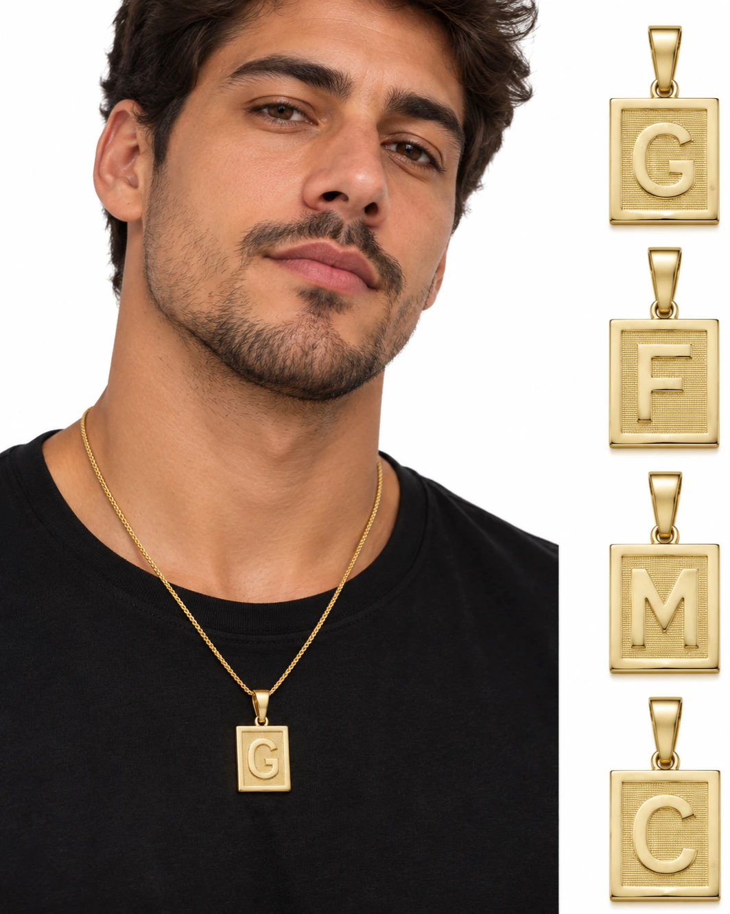 Pingente de letras em moedas antigas