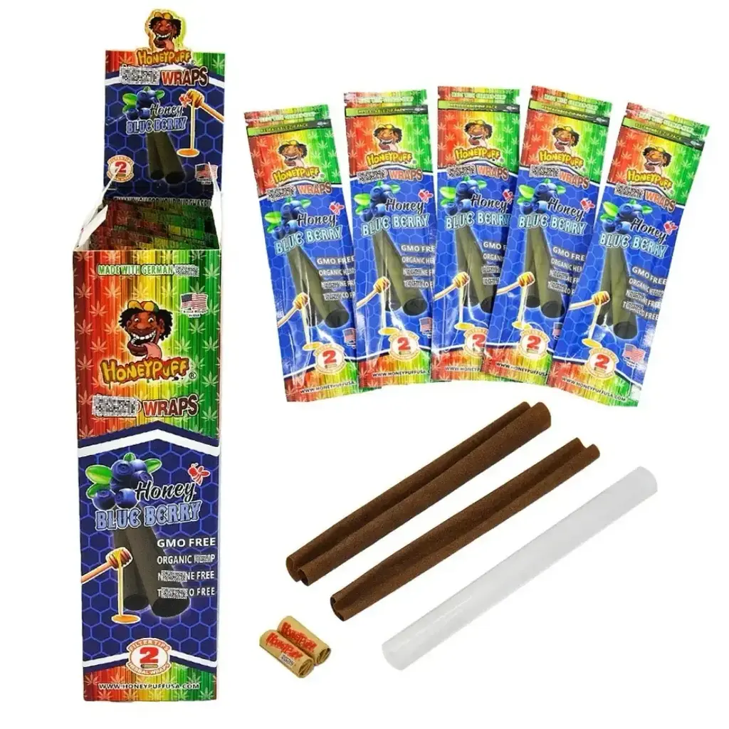 BLUNT WRAPS - HONEYPUFFS - 2 SEDAS + 2 PITEIRAS - BLUEBERRY