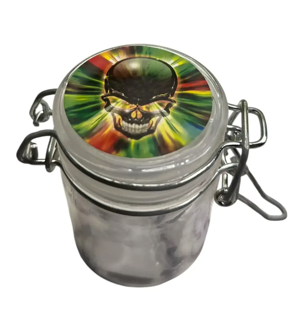 POTE DE VIDRO SKULL - 6,5 CM - CAVEIRA TRANSCEDED
