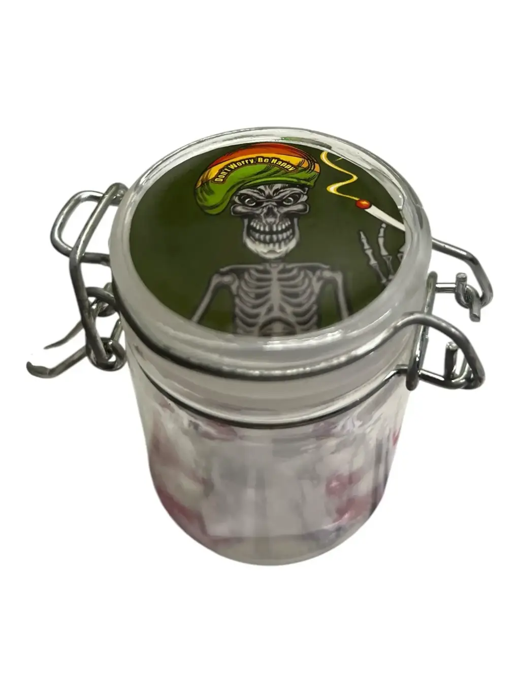 POTE DE VIDRO SKULL - 6,5 CM - CAVEIRA BOB