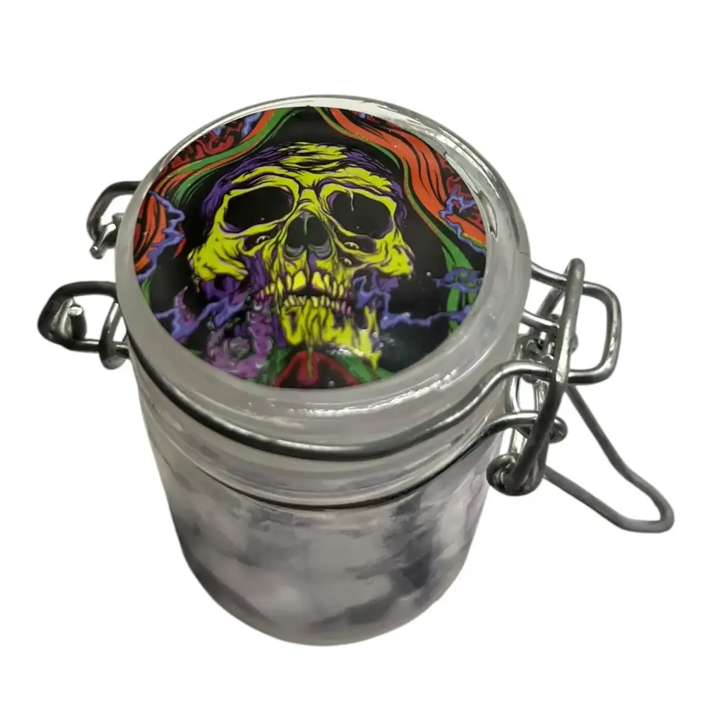 POTE DE VIDRO SKULL - 6,5 CM - CAVEIRA MAGO