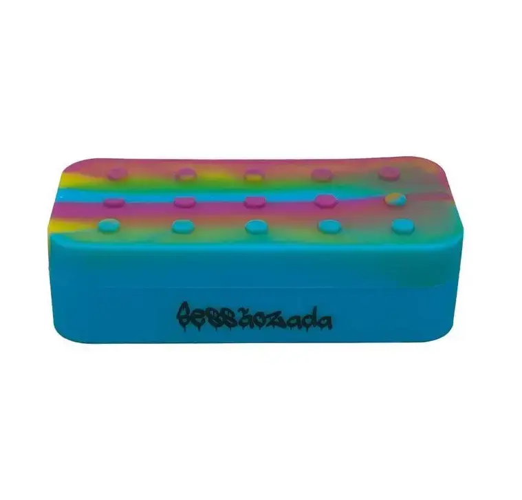 SLICK SILICONE SESSÃOZADA LEGO C/ DIVISÓRIAS - 34ML - AZUL C/ ROSA E AMARELO