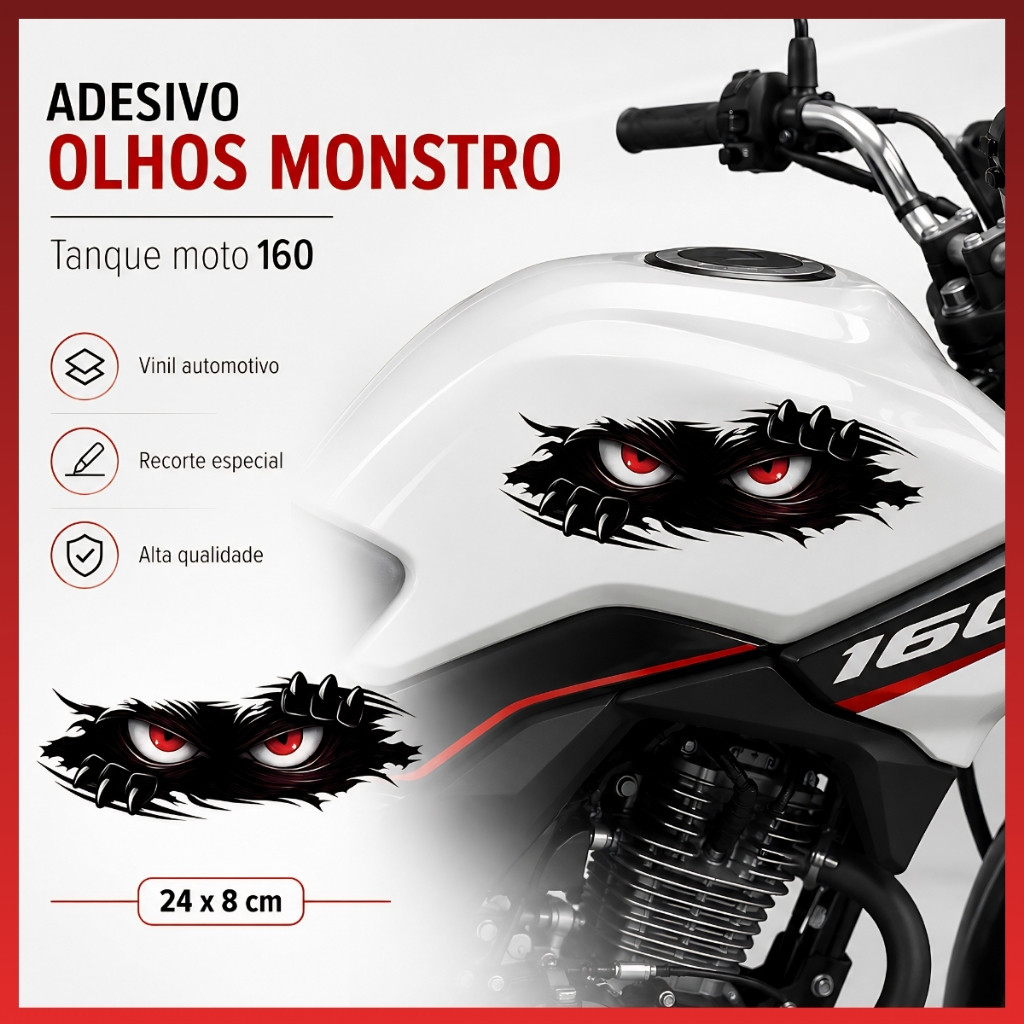 Adesivo Olhos Monstro em Vinil Automotivo – Visual Personalizado e Alta Durabilidade Loja407
