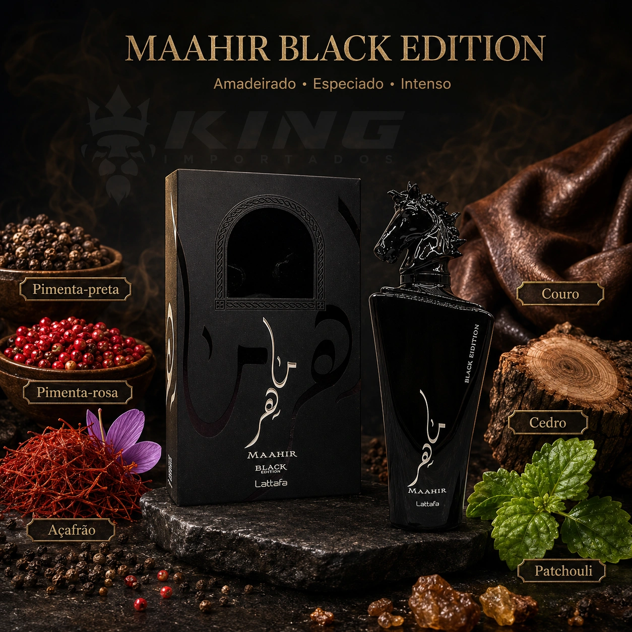 Maahir Black Edition Lattafa Masculino