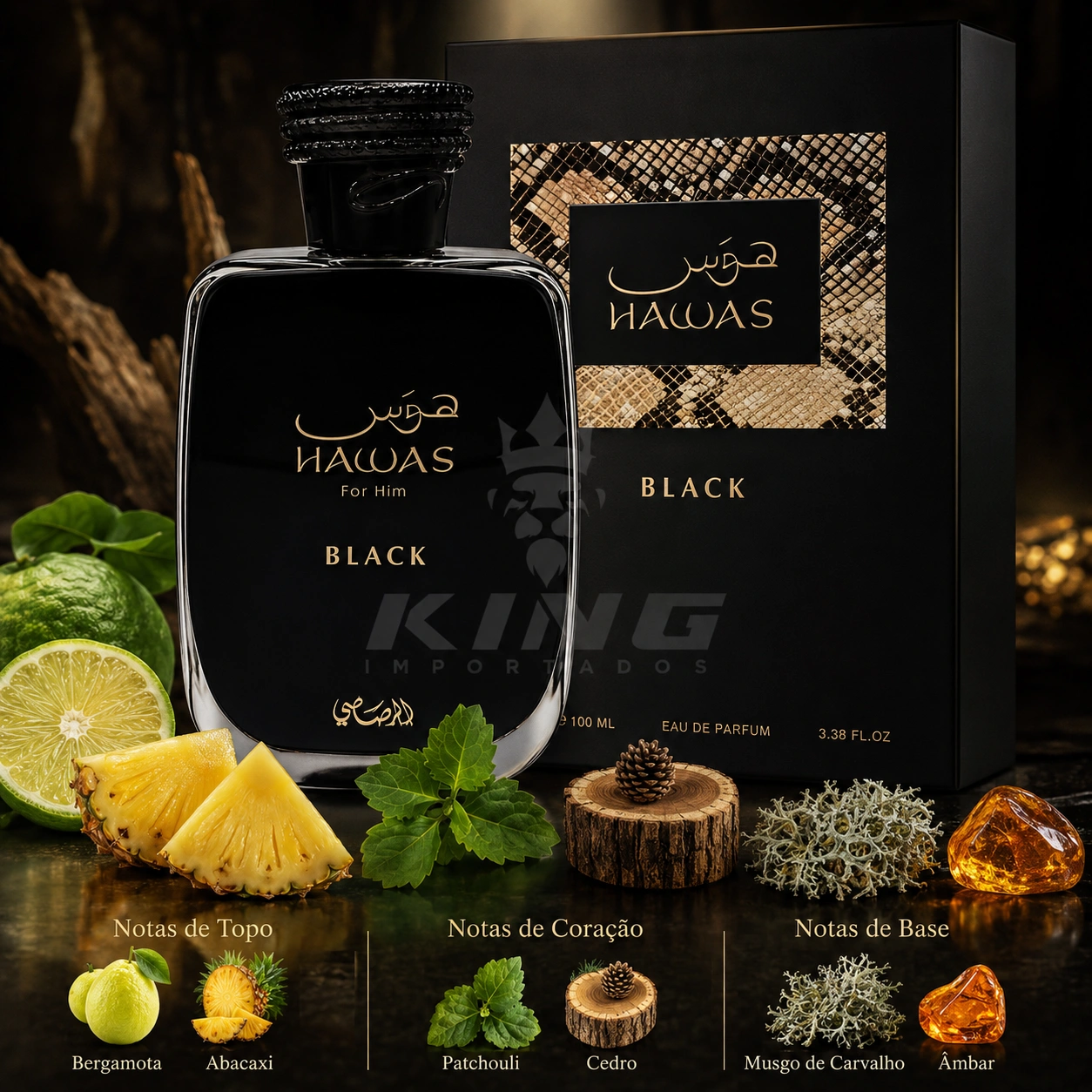 Hawas Black Rasasi Masculino