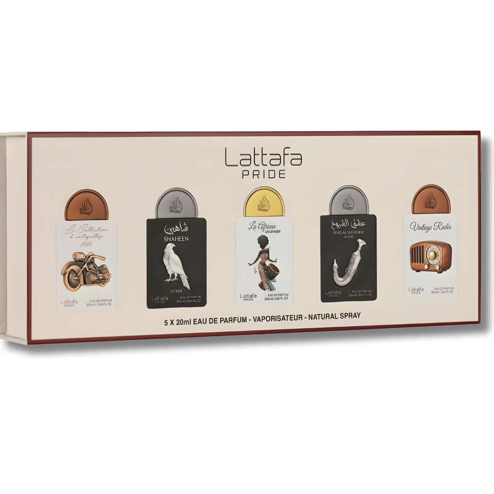 Kit Miniaturas Nº5 Lattafa Pride Unissex 5 x 20ML
