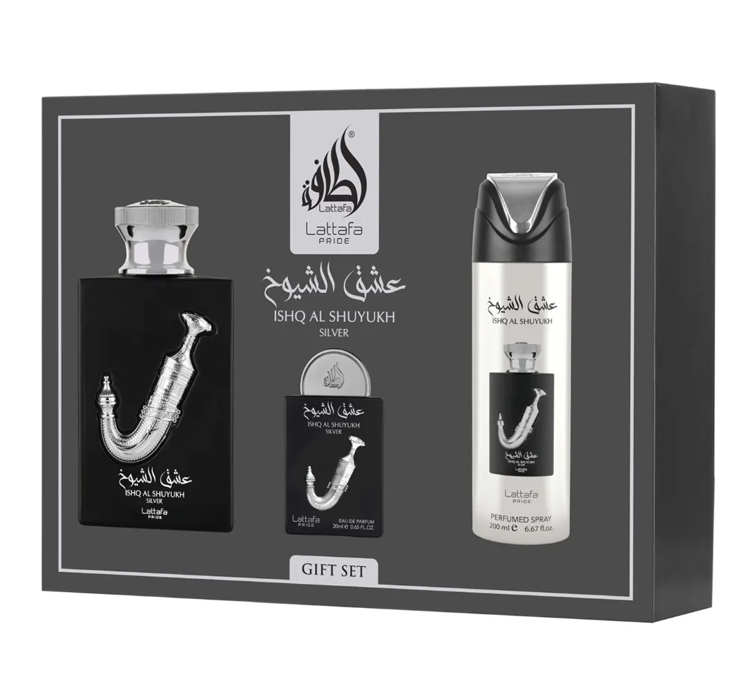 Kit Ishq Al Shuyukh Silver Gift Set EDP Unissex