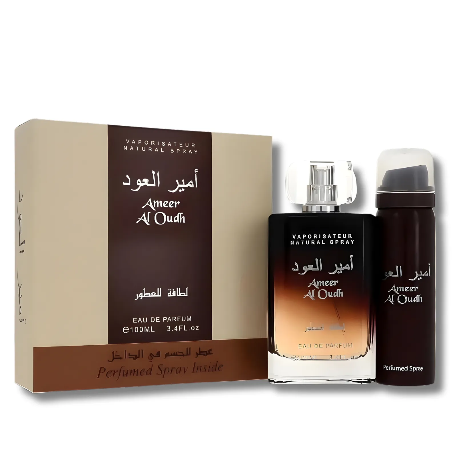 Kit Ameer Al Oudh Lattafa EDP Unissex Perfume 100ML + SPRAY 50ML