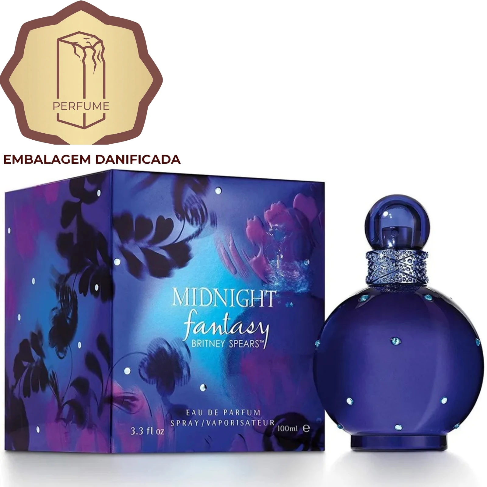 (Caixa Danificada) Midnight Fantasy Britney Spears 100ML Feminino