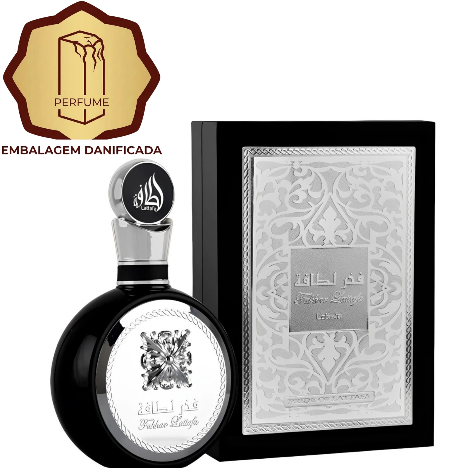 (Caixa Danificada) Fakhar Black Lattafa EDP 100ML Masculino