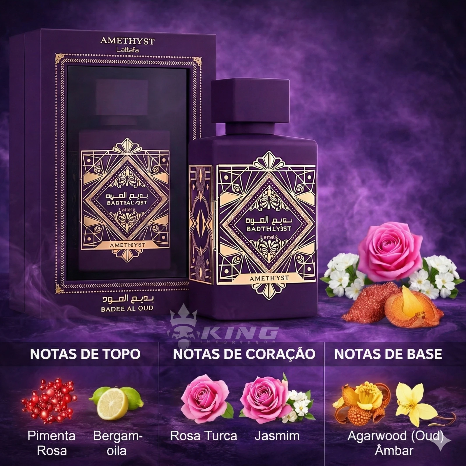 (MINIATURA) Amethyst Badee Al Oud Oud Lattafa Unissex