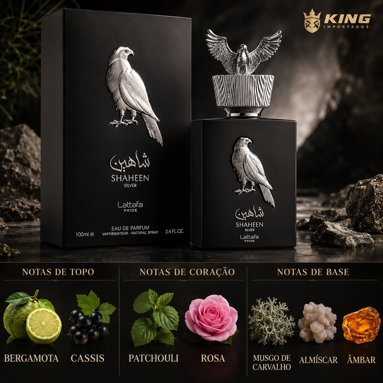 (MINIATURA) Shaheen Silver Lattafa Perfumes Unissex