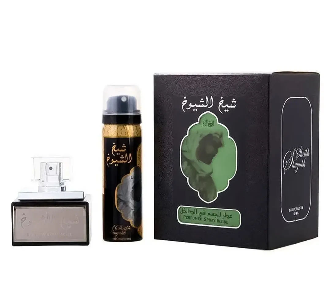 (Caixa Danificada) Kit Perfume+ Spray Sheikh Al Shuyukh Lattafa EDP Unissex - Cópia