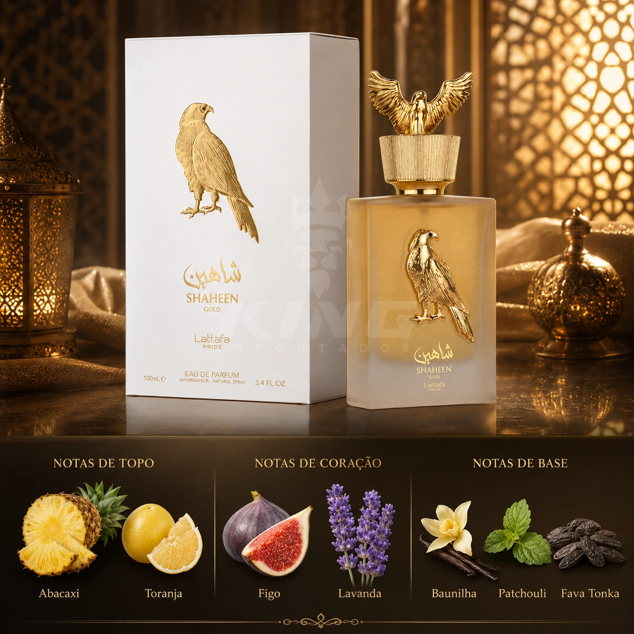 (MINIATURA) Shaheen Gold Lattafa Perfumes Unissex