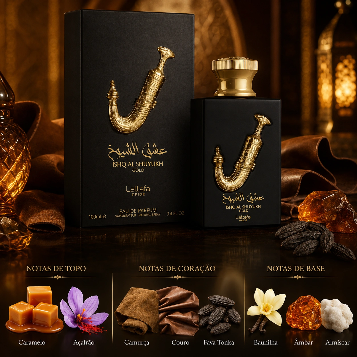 (MINIATURA) Ishq Al Shuyukh Gold Lattafa Unissex