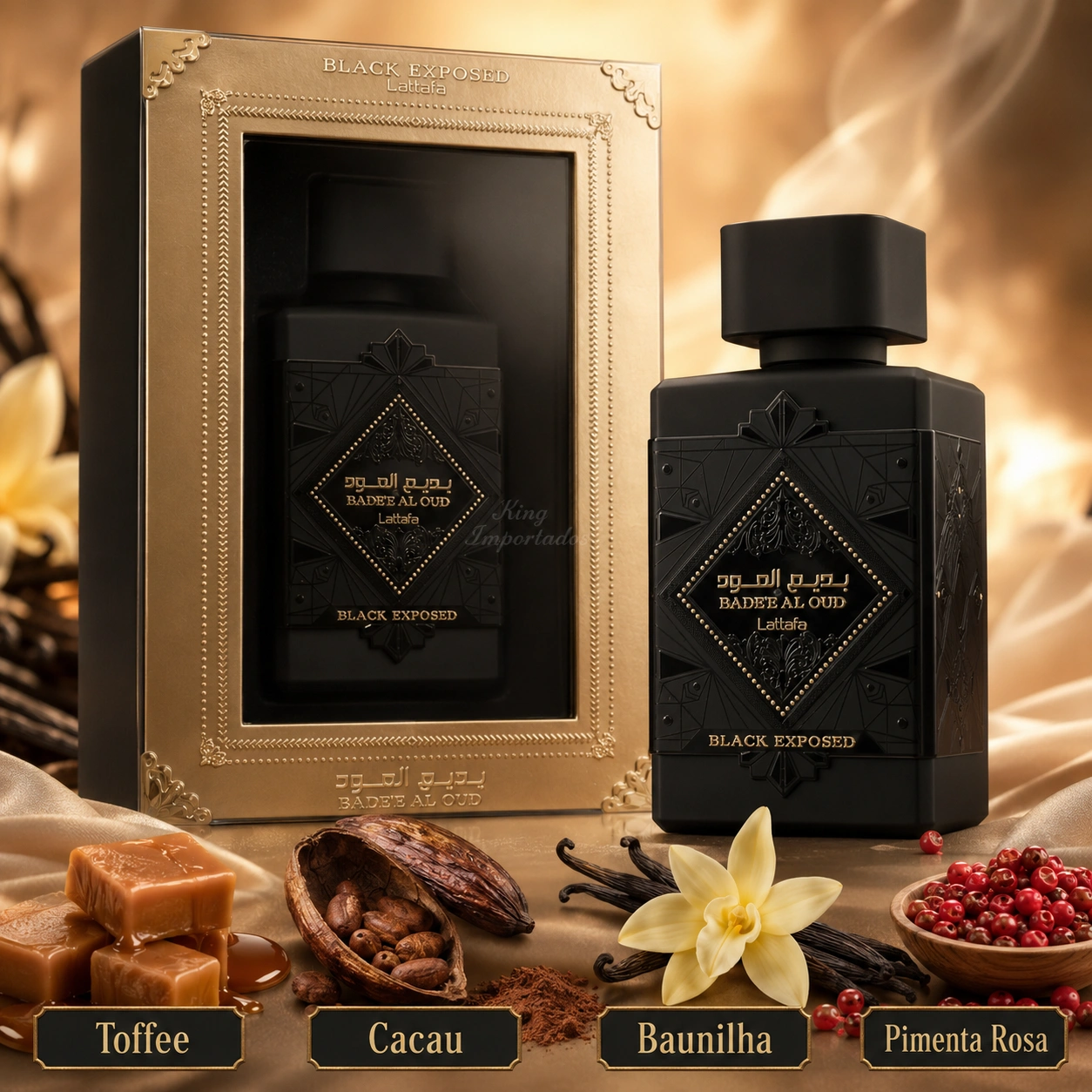 Black Exposed Badee Al Oud Oud Lattafa Unissex