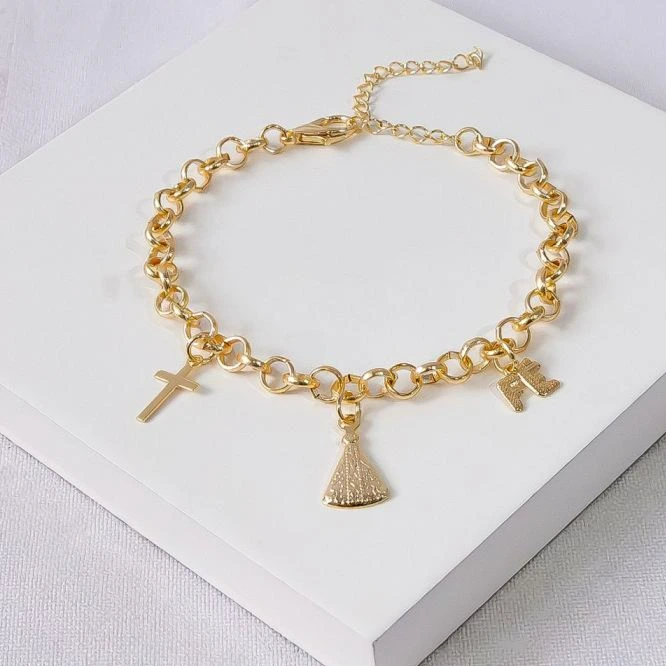 Pulseira dourada Nossa Senhora Aparecida
