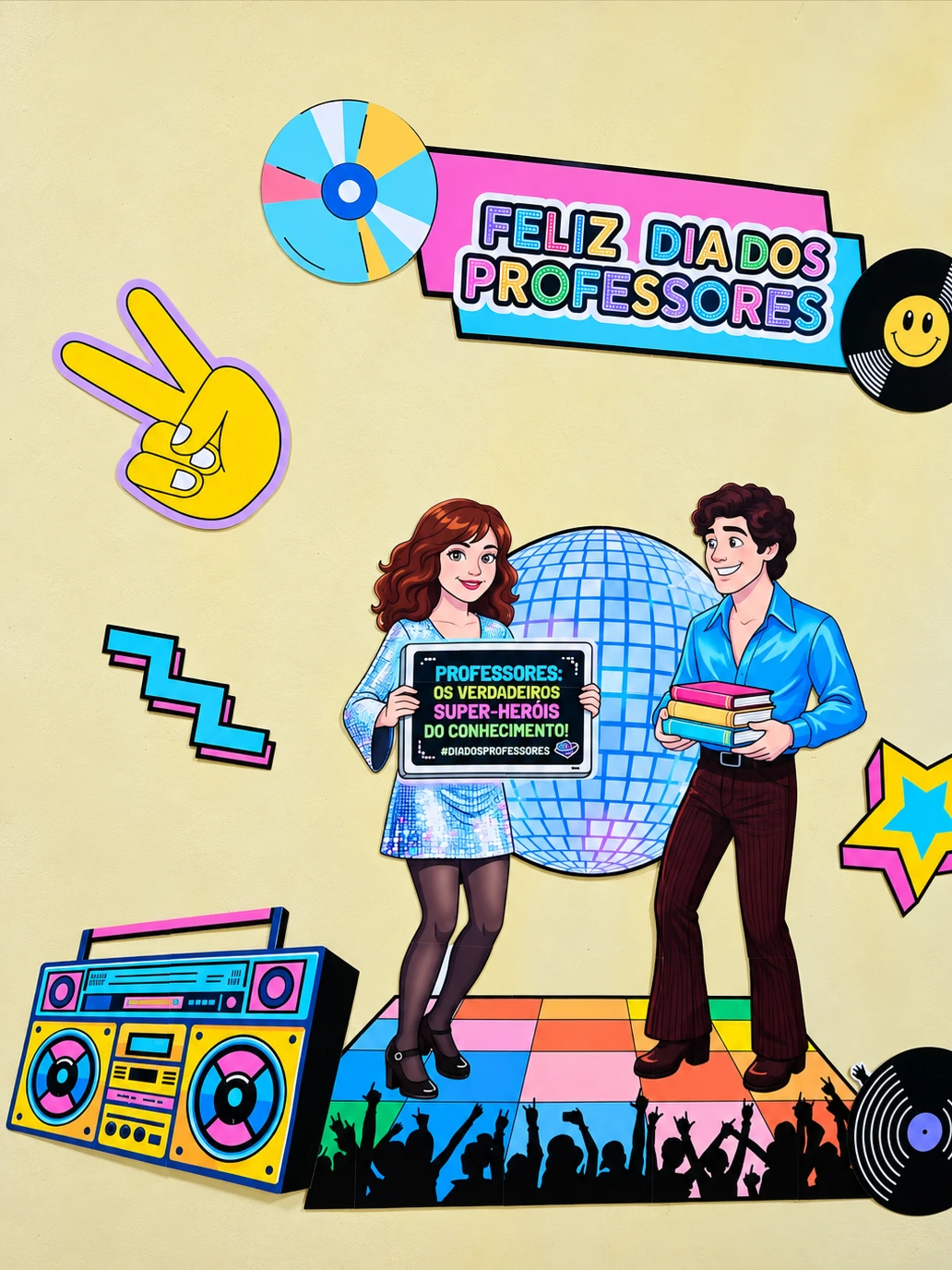 Painel dia dos professores anos 80