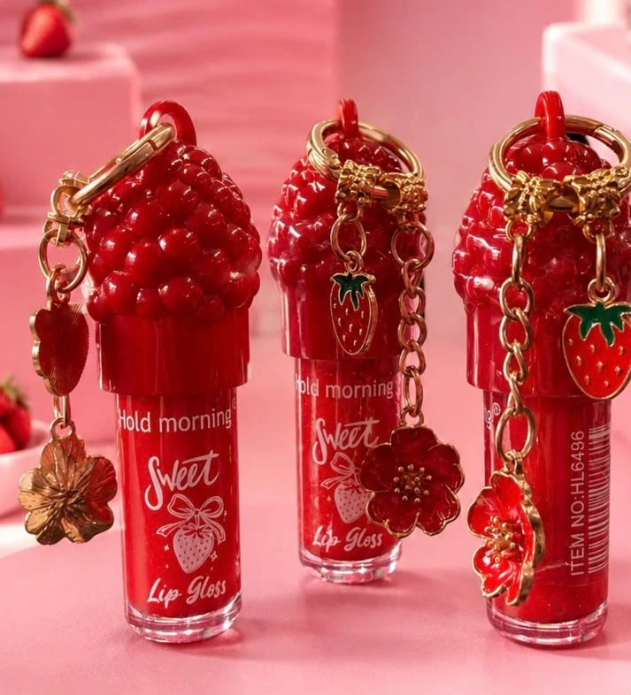 Lip Gloss Chaveiro Morango