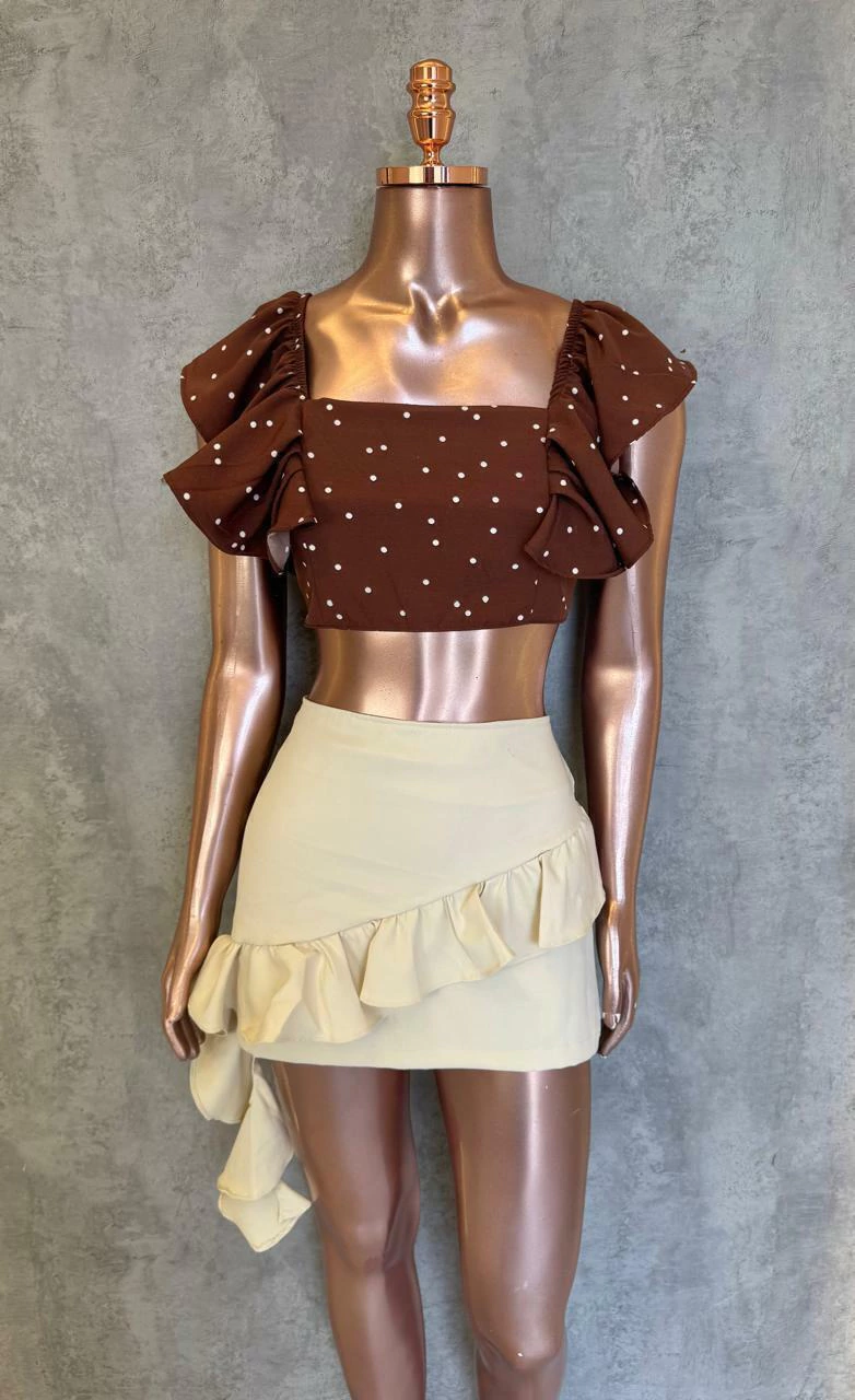Cropped estampado modelo larissa