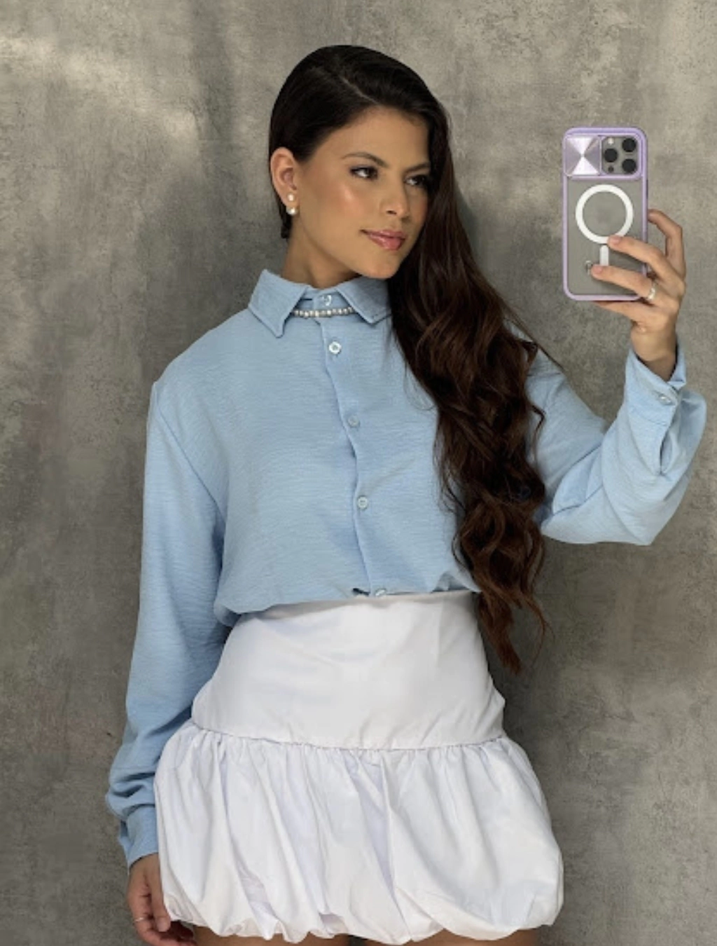 Camisa social classica com manga longa