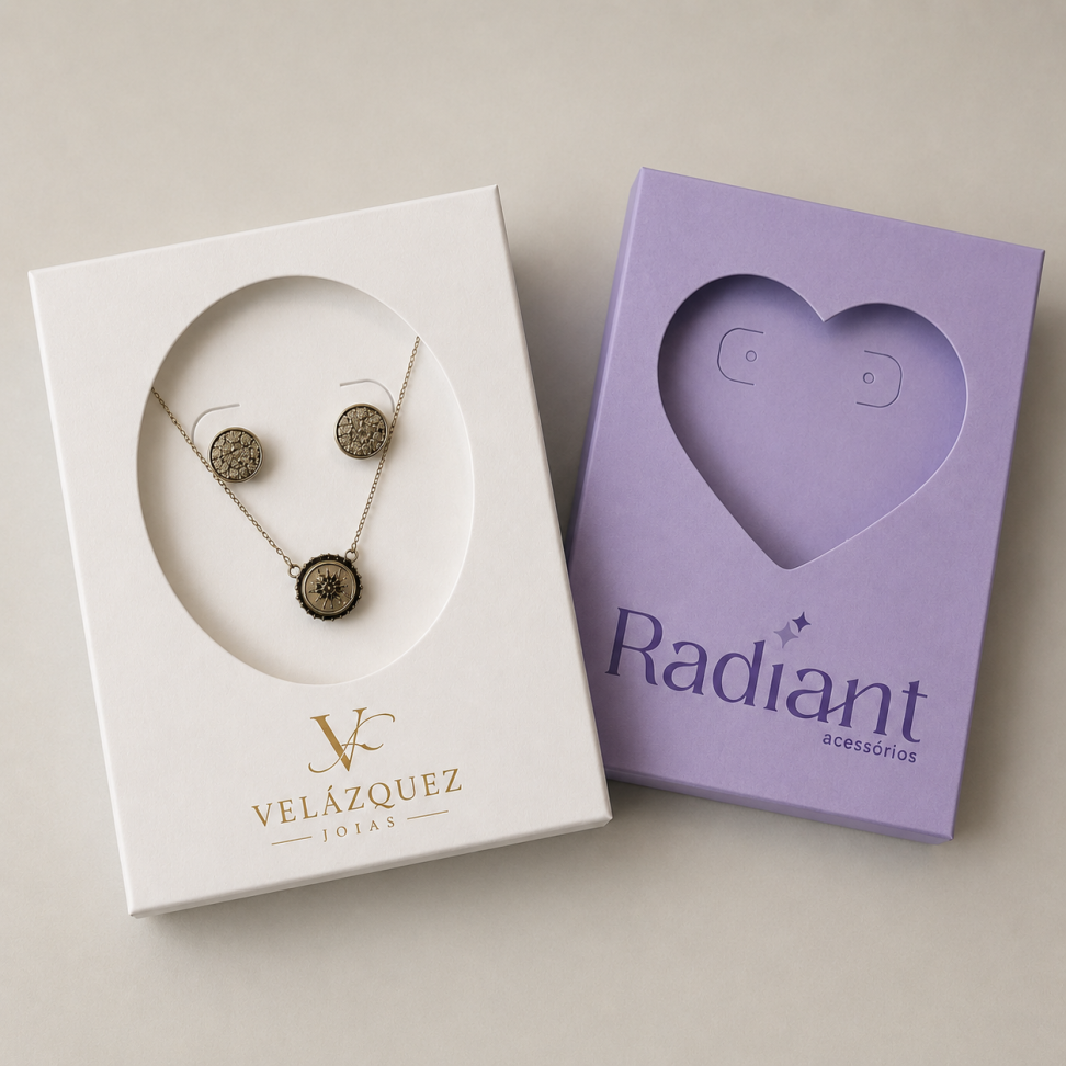 Kit com 10 Envelopes CONJUNTO visor recorte coração - PERSONALIZE COM SUA LOGO