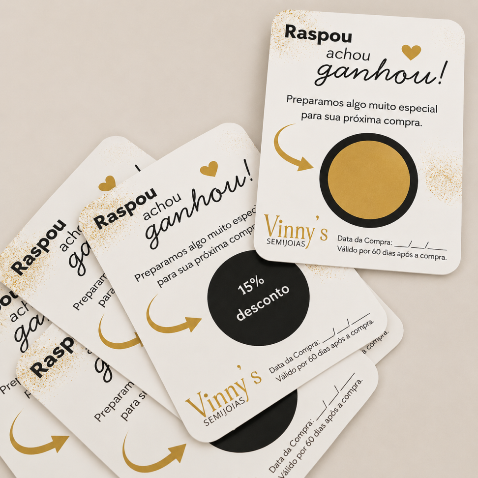 Kit 50 unidades Cartão Raspadinha - PERSONALIZADO