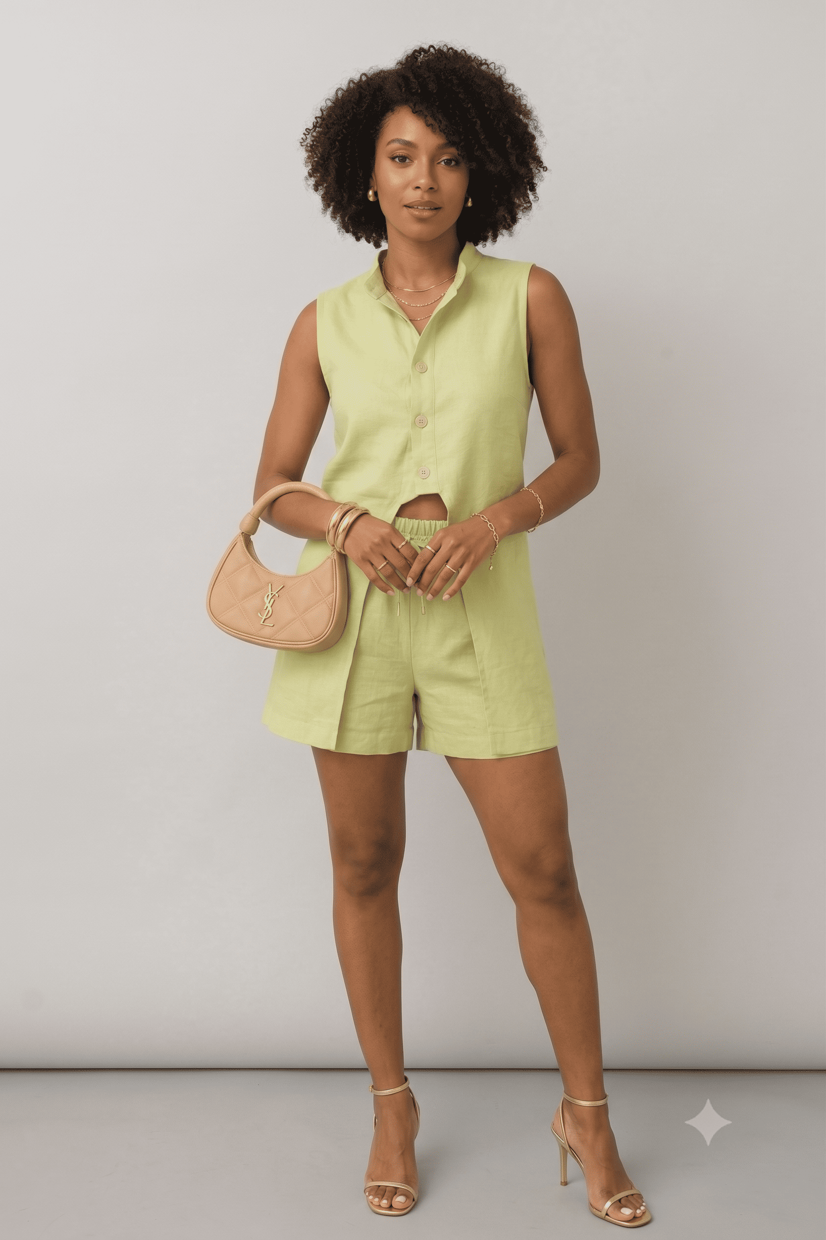 Conjunto Regata com Botoes e Bermuda com elastico largo no cos e rolite