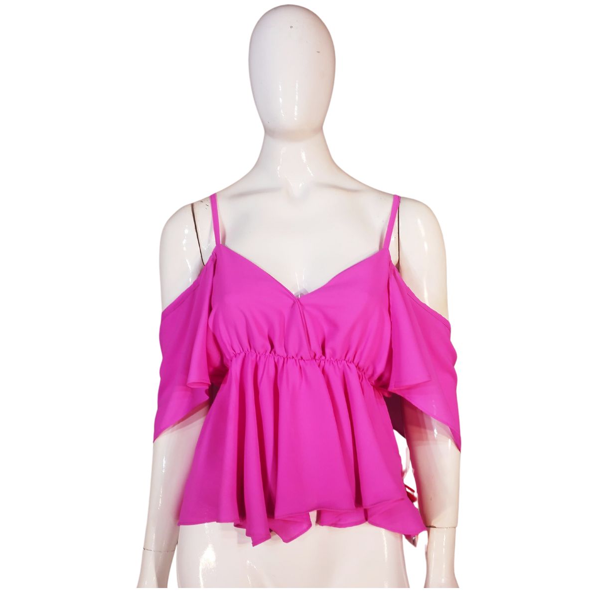 Blusa com Alça e babados soltos nos ombros