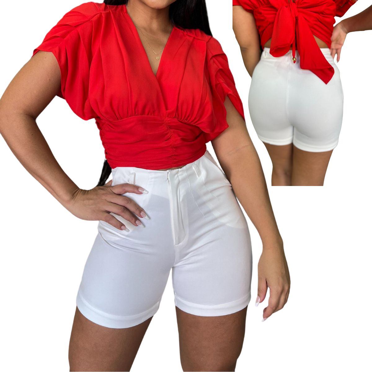 Bermuda Feminina de Alfaiataria com Pregas e Bolso Faca – Elegância e Conforto
